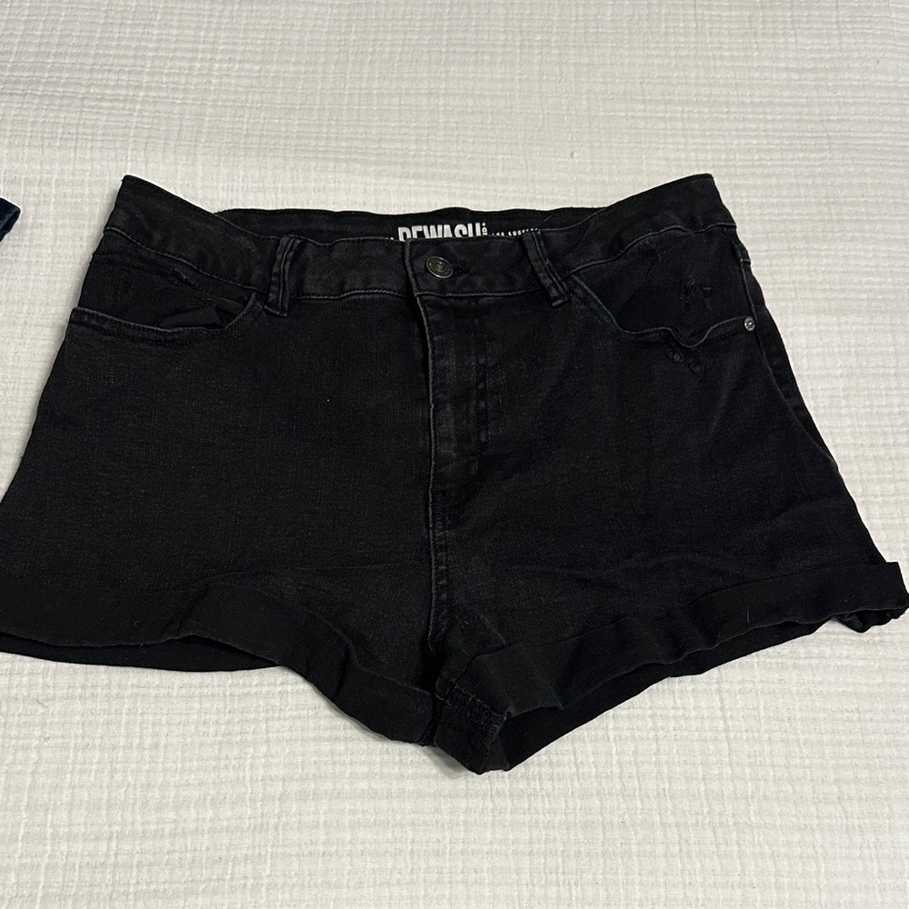 Rewash Jet Black Jean Shorts Woman’s